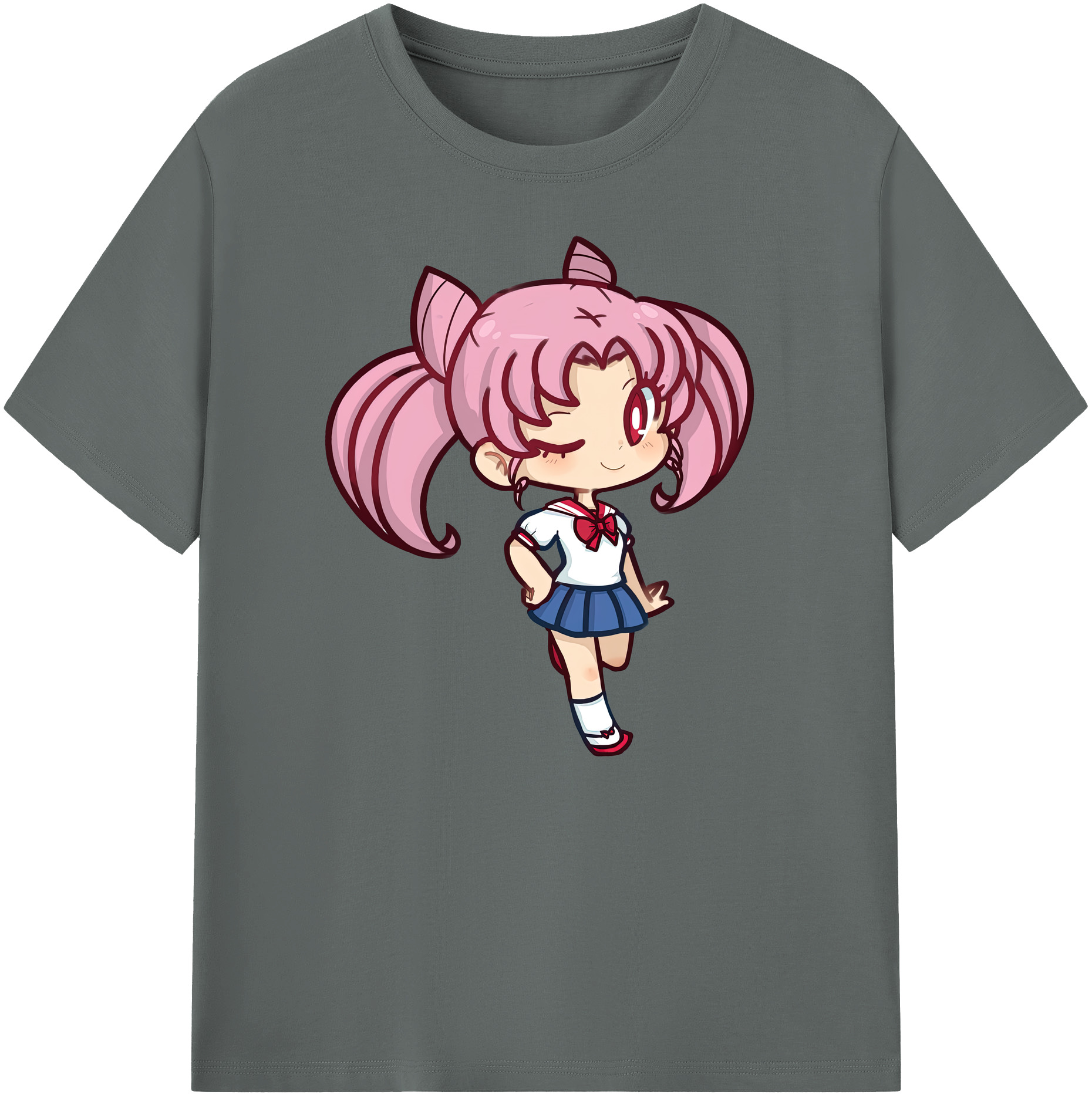 （画像用） 美少女戦士セーラームーン ちびうさ Sailor Moon Chibiusa Tsukino Usagi Small Lady Serenity 綿100％ メンズ半袖Tシャツ｜肌触りやわらか＆通気性